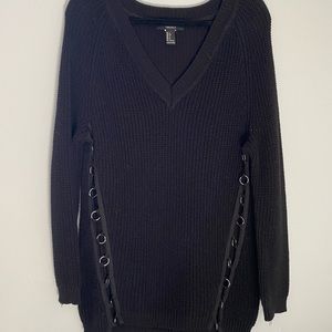 Black knitted sweater dress